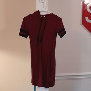 Short Sleeve Hooded dress